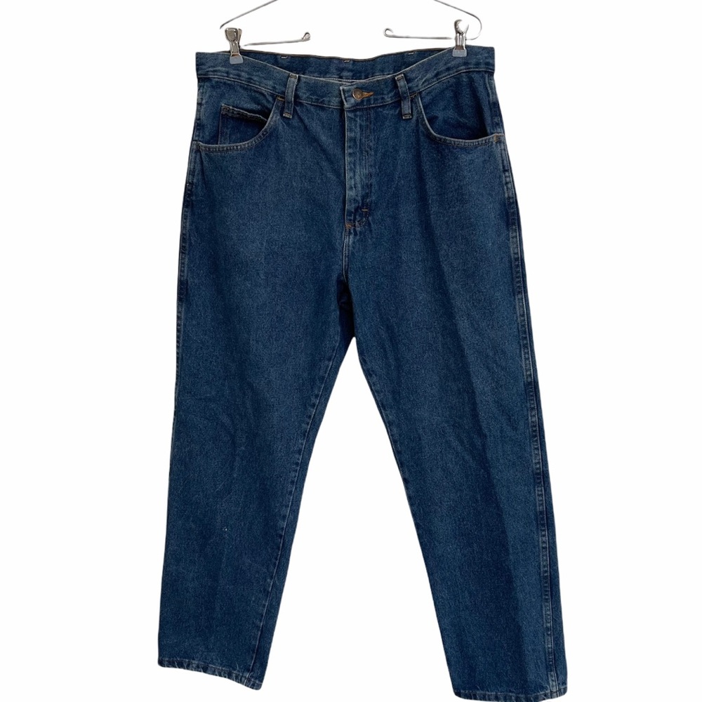 Vintage Rustler Straight Leg Jeans 100% Cotton Blue Denim Medium Wash Mens 36x30